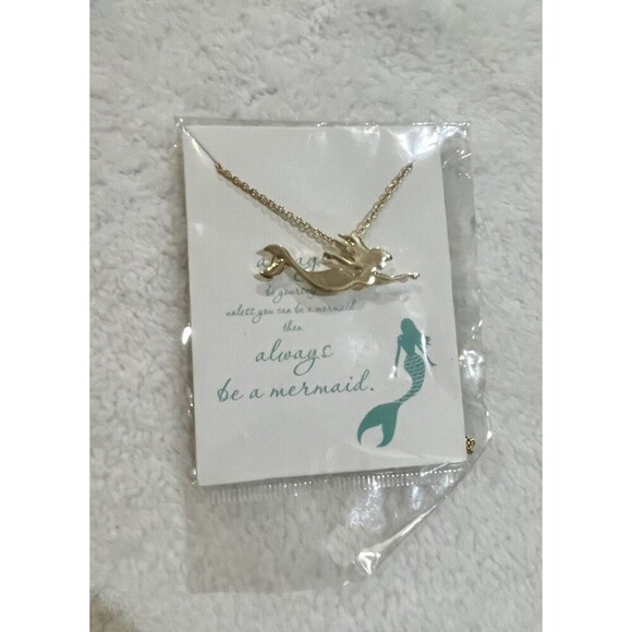 Unbranded Mermaid Gold Tone Pendent Necklace 17~19.5in - Picture 7 of 7